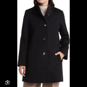 Fleurette Wool Stand Collar Coat